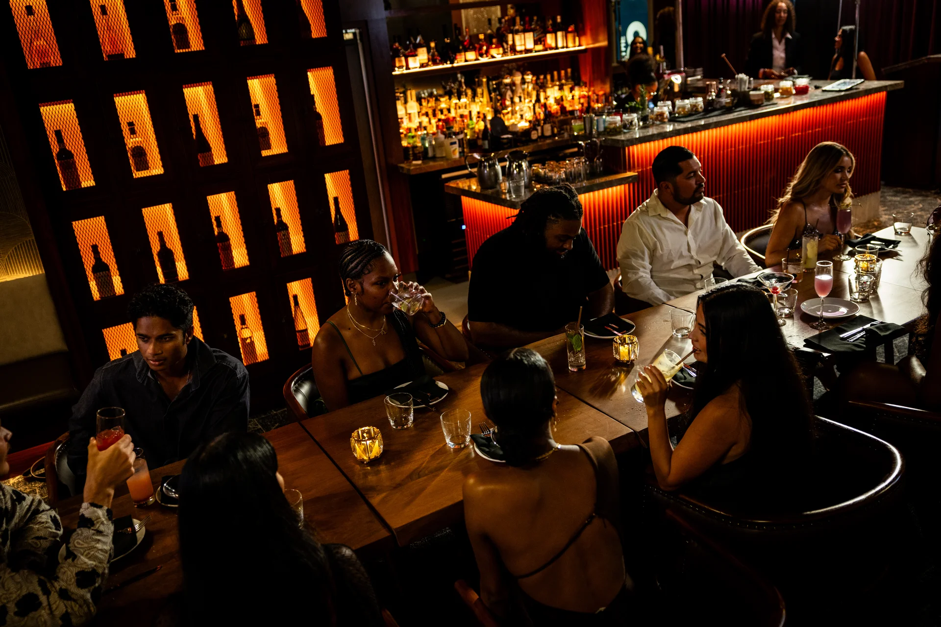 The dining room at night